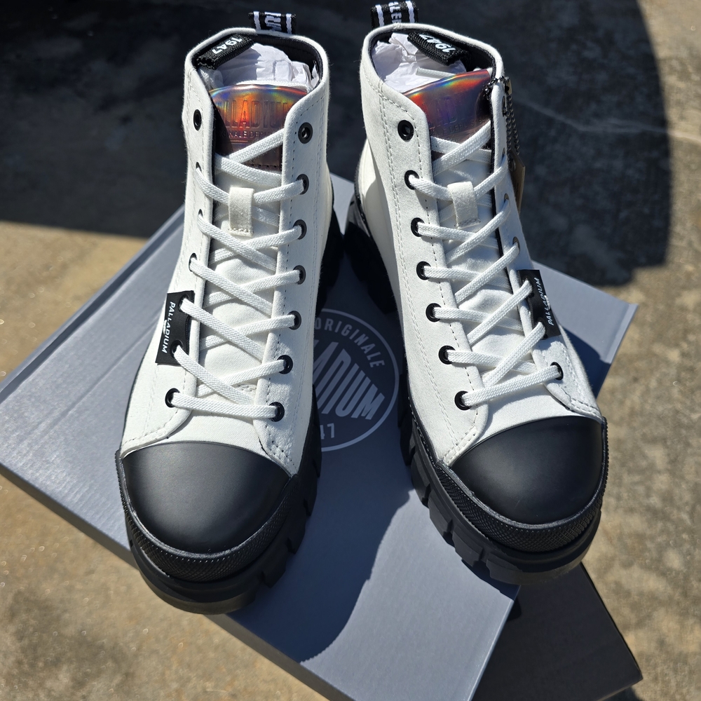 PALLADIUM Revolt Hi Tx NIB Womens Sneaker Size 6.5 Vegan Canvas Chunky Platform